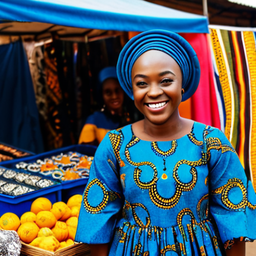 **

"A Nigerian micro-influencer, fully clothed in modest Ankara fashion, smiling genuinely while showcasing handmade crafts at a local market, appropriate attire, safe for work, perfect anatomy, natural proportions, professional photography, vibrant colors, bustling background."

**