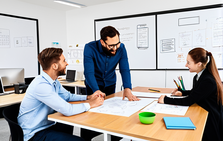 안드레아 이구오딘 CEO 인터뷰 - Innovation Culture**

"A diverse team collaborating around a table filled with prototypes and sketch...