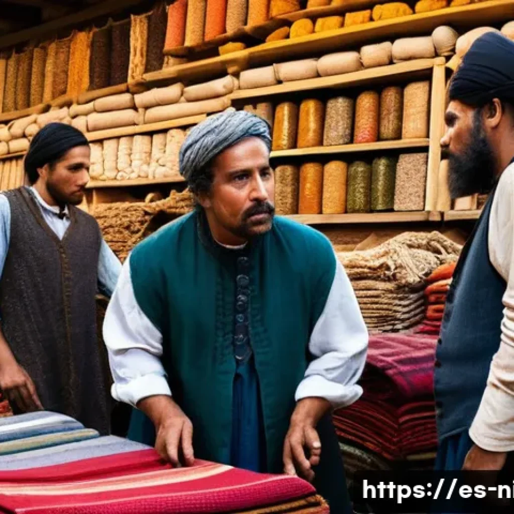 피진 영어의 특징 - **Prompt:** A bustling 18th-century colonial port market scene, filled with diverse merchants, sailo...