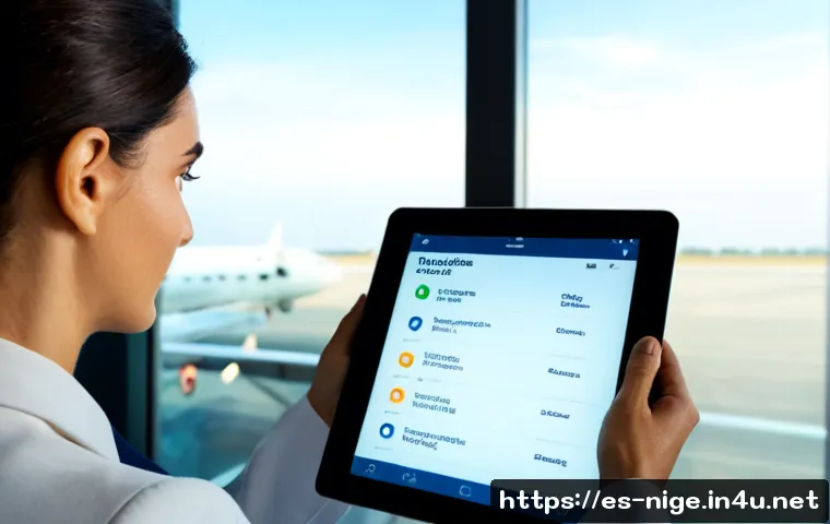 다나 항공 안전성 리뷰 - Photorealistic airline safety review concept, a Spanish-speaking traveler in a bright modern airport...